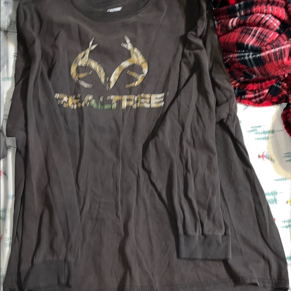 Realtree Dark Gray Kids Long Sleeve Tee